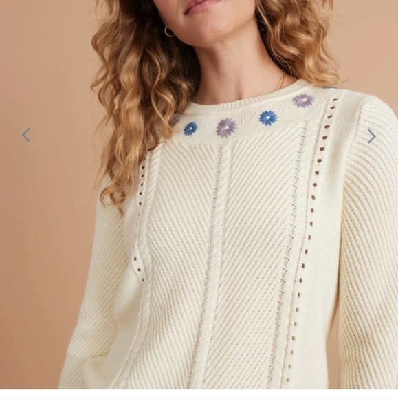 Marine layer Jada Crewneck Sweater in Ivory - Picture 3 of 8